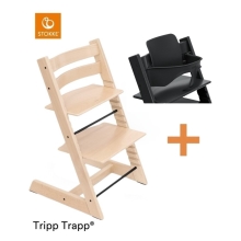 STOKKE Set Tripp Trapp Židlička Natural + Baby set Black