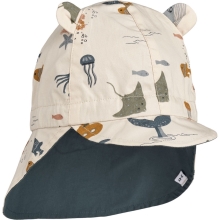 LIEWOOD Gorm Oboustranný klobouček Sea Creature/Sandy vel. 9 - 12 měsíců