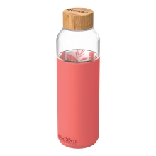 QUOKKA Skleněná láhev Flow Pink Botanical 660 ml